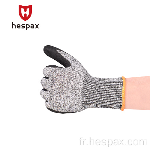 Gants de nitrile flexibles HESPAX Niveau résistant 5